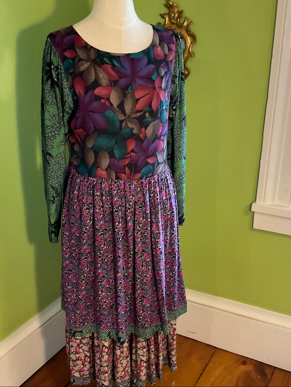 Vintage 80s Koos by Koos Van Den Akers tiered dress